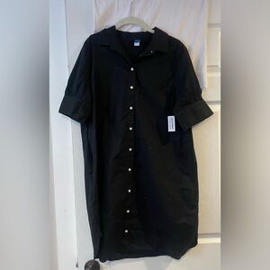 Black button up shirt dress